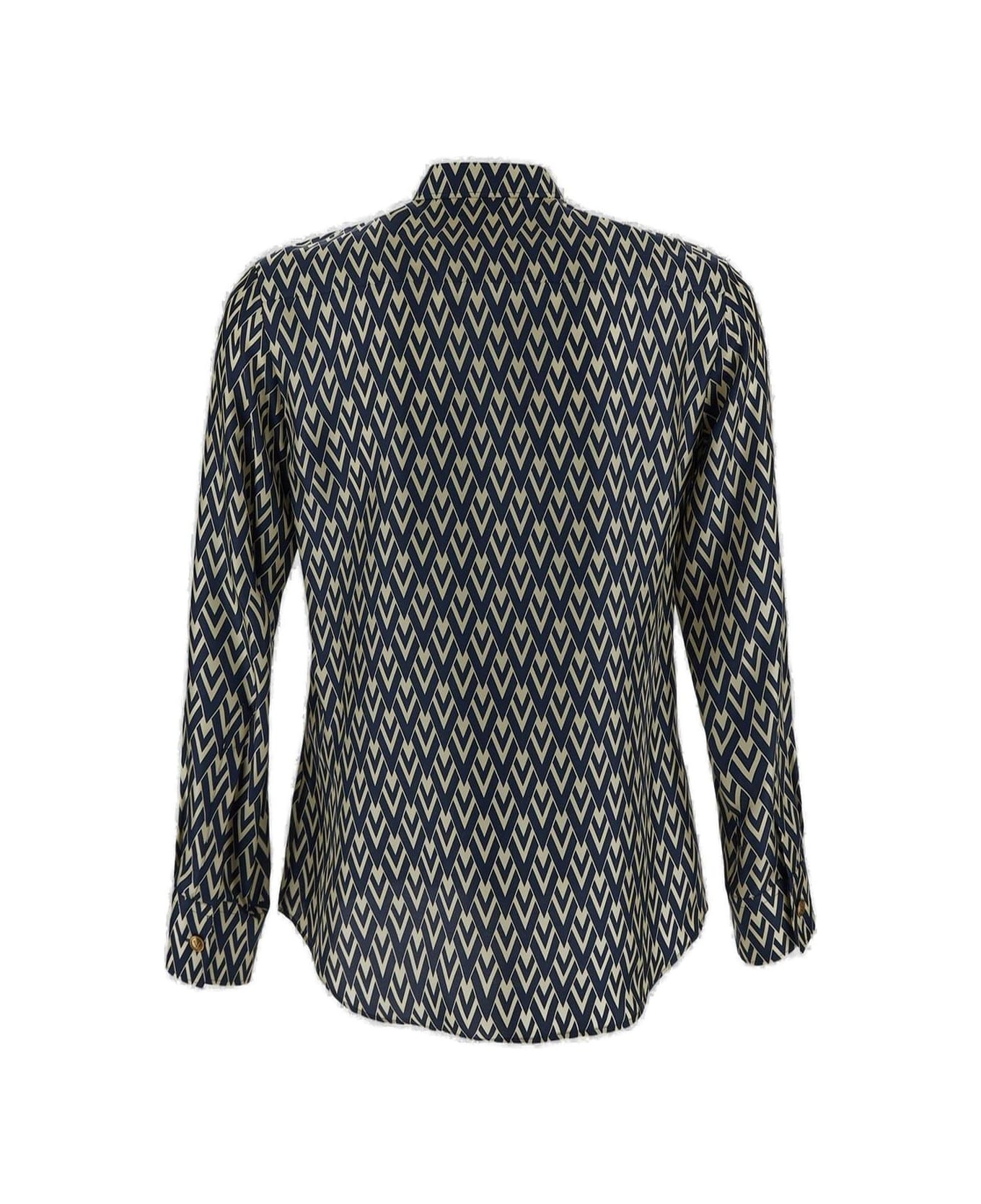 Curved Hem Button-up Shirt - 2