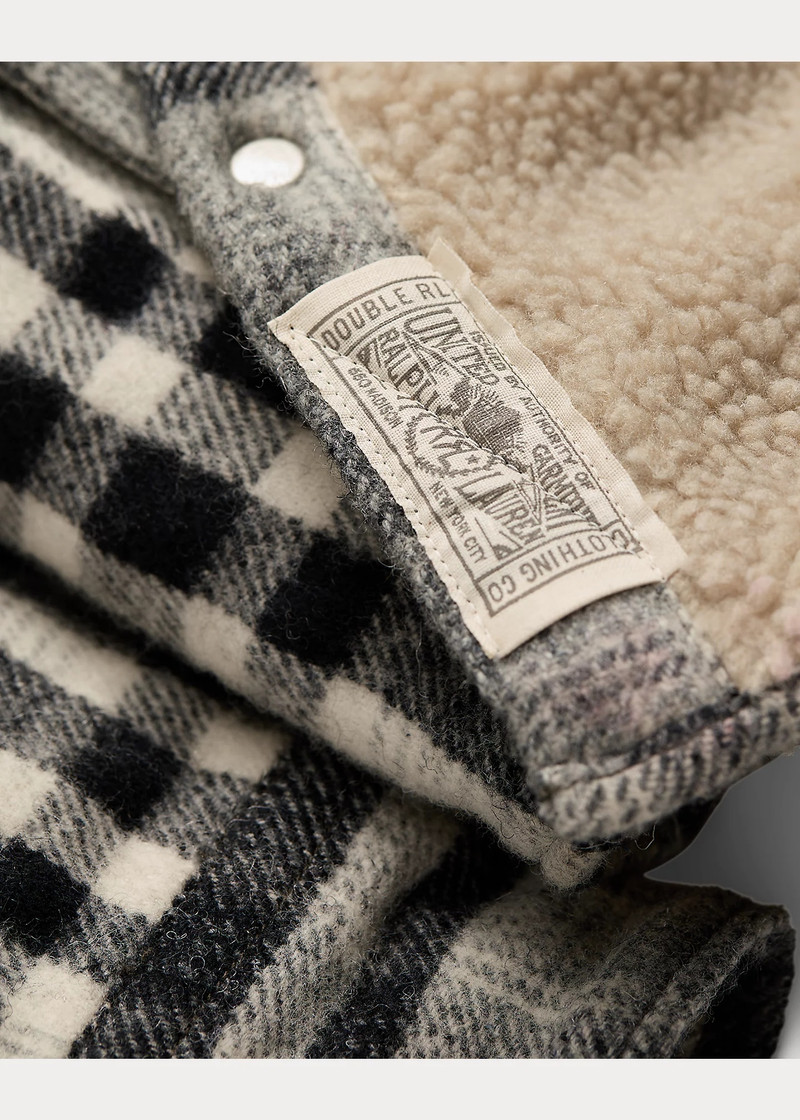 Fleece-Lined Plaid Twill Overshirt 5