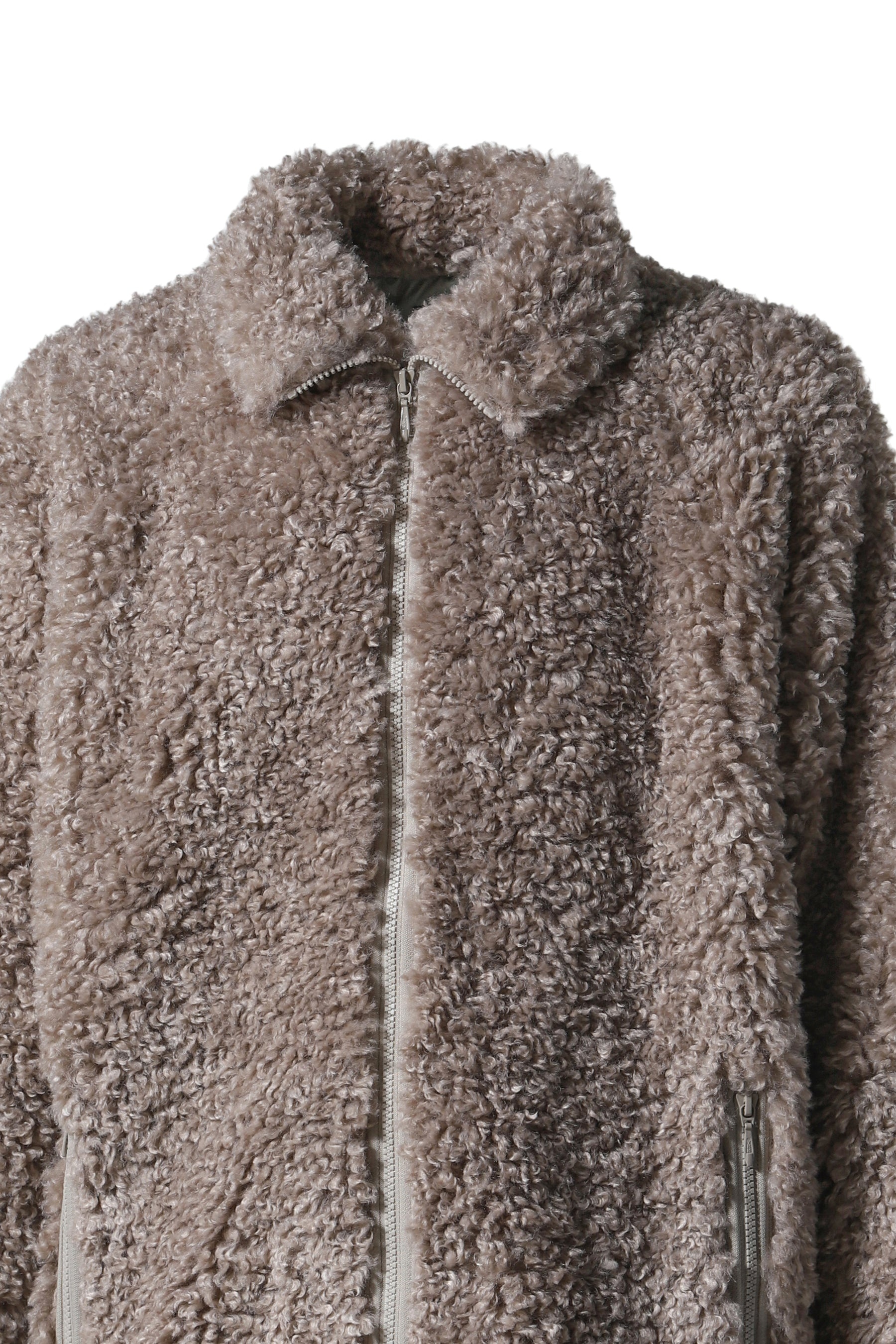 S.C.FUR JACKET - POLY CURLY FUR / BEI - 4