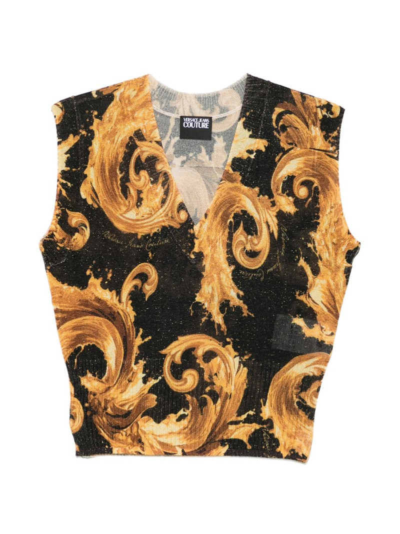 V-neck baroque-print vest 1