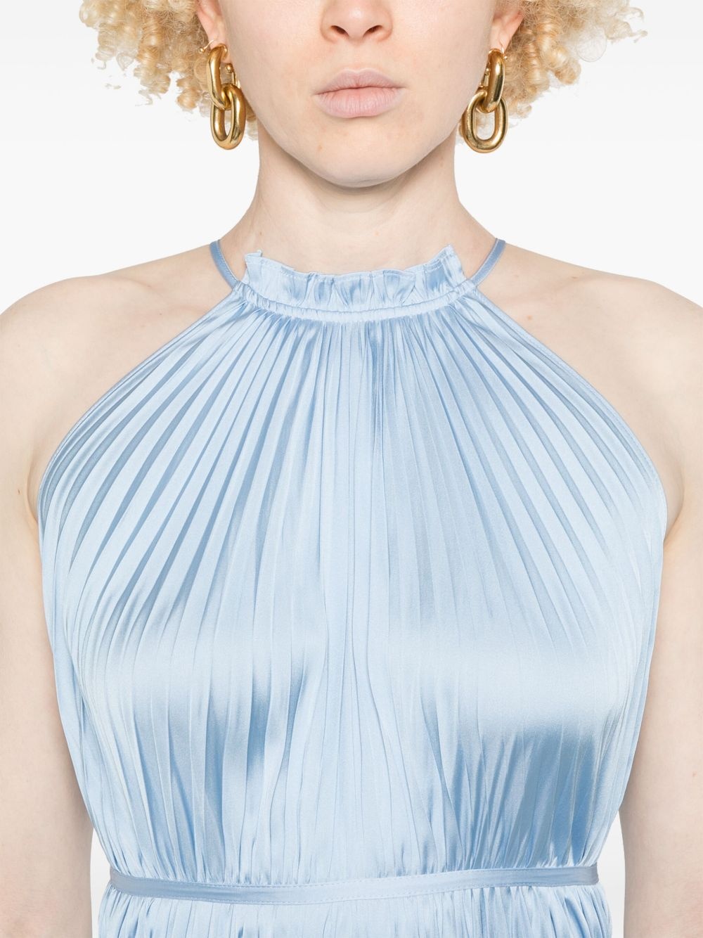 plissé-effect maxi dress - 5