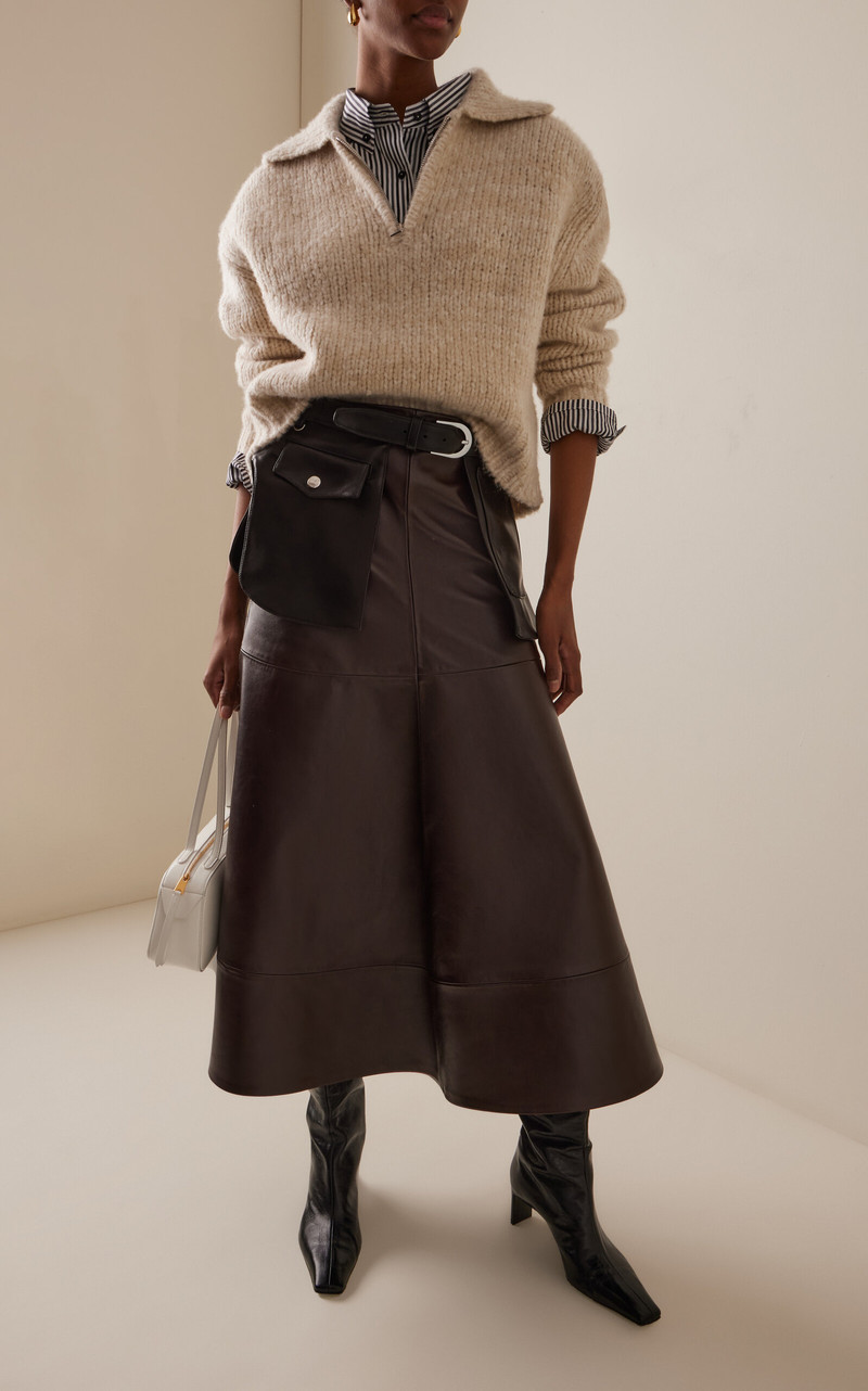 BRANDON MAXWELL The Posie Cashmere-Blend Sweater brown outlook