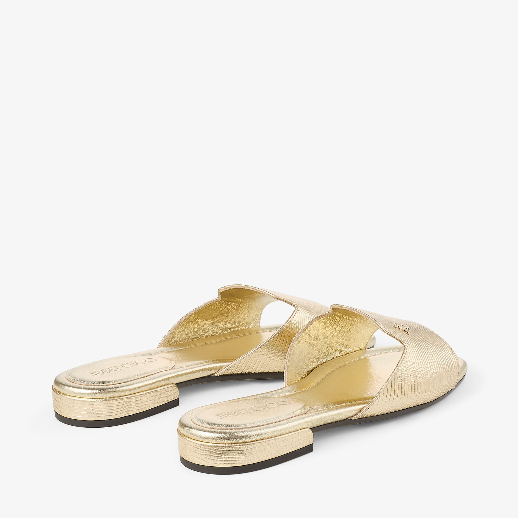 Dina Flat
Gold Soft Metallic Lizard Printed Leather Flats - 3