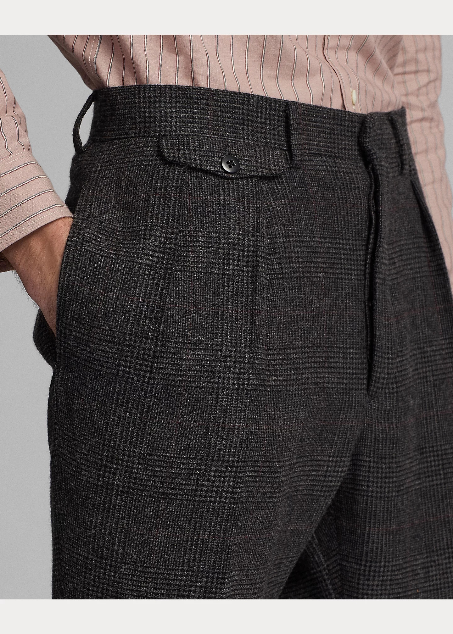 Slim Fit Plaid Tweed Suit Trouser - 5