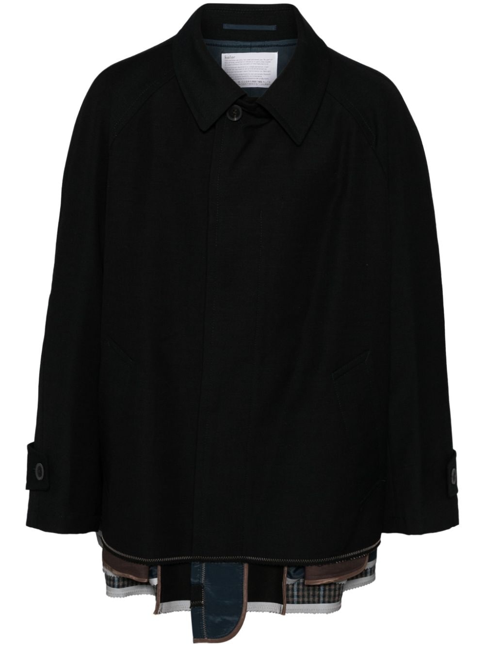 single-breasted wool coat - 1