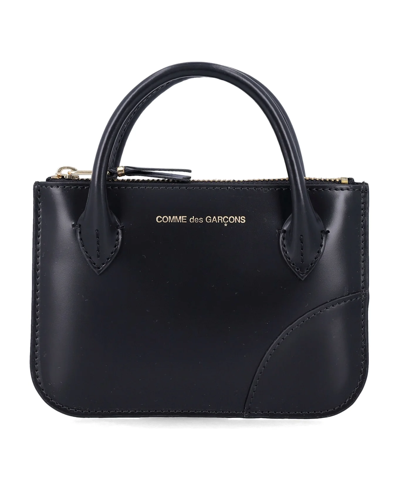 Comme Des Garçons Leather Mini Wallet Bag With Handles - 1