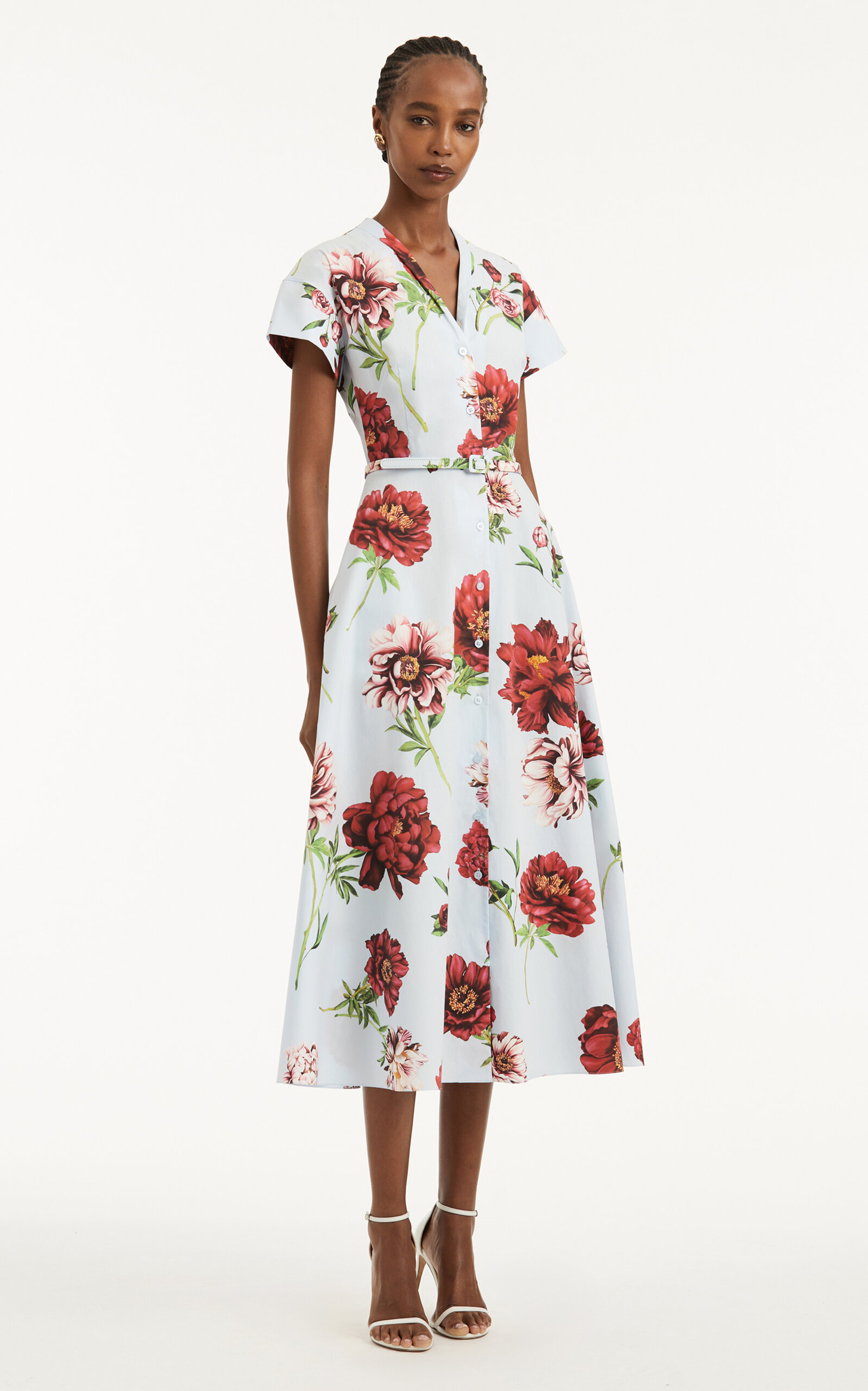 Printed Cotton Poplin Midi Dress multi - 3