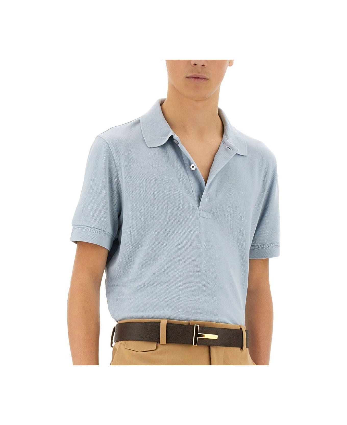 Logo Embroidered Short-sleeved Polo Shirt - 4