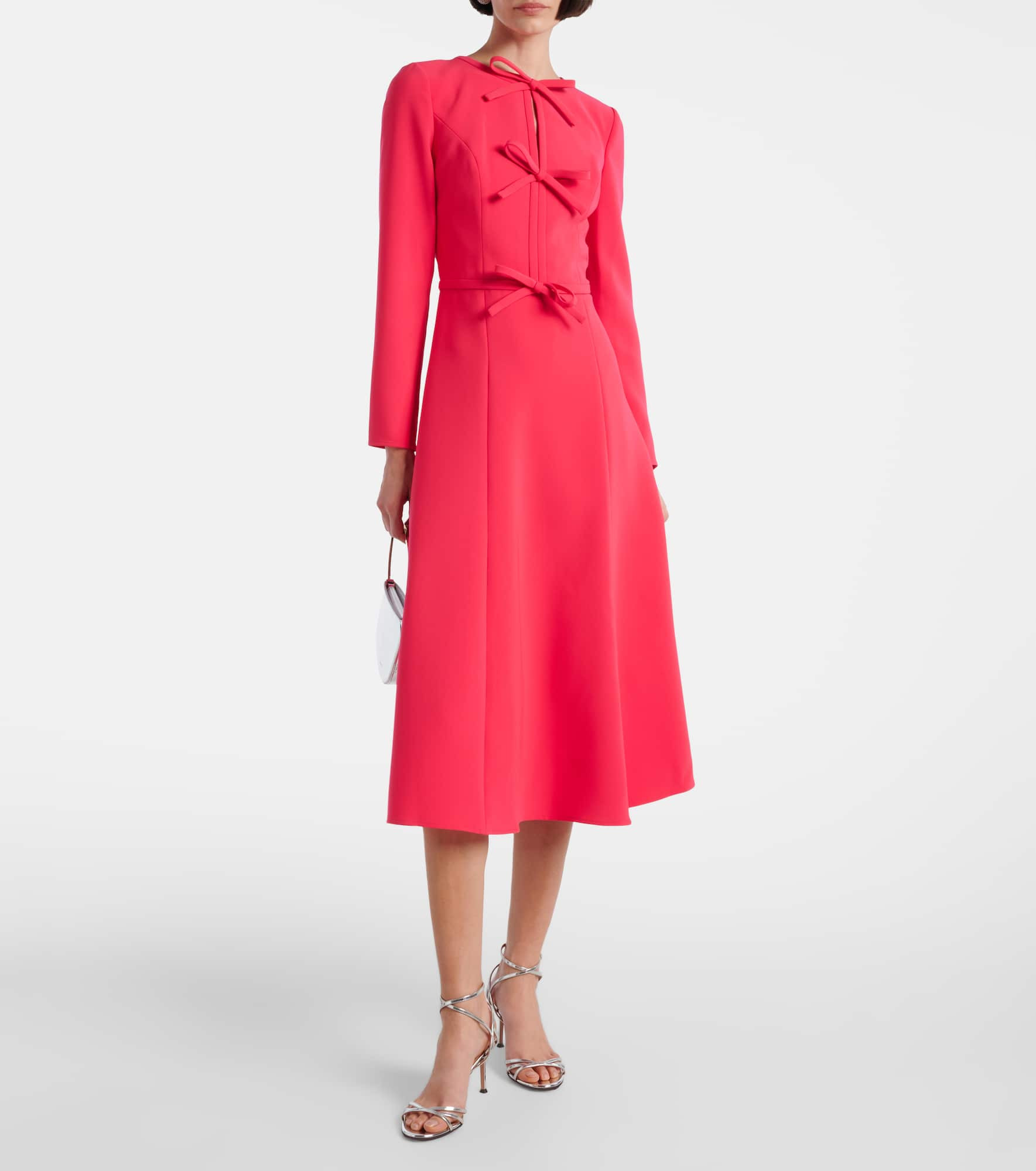 Bow-detail crêpe midi dress - 2