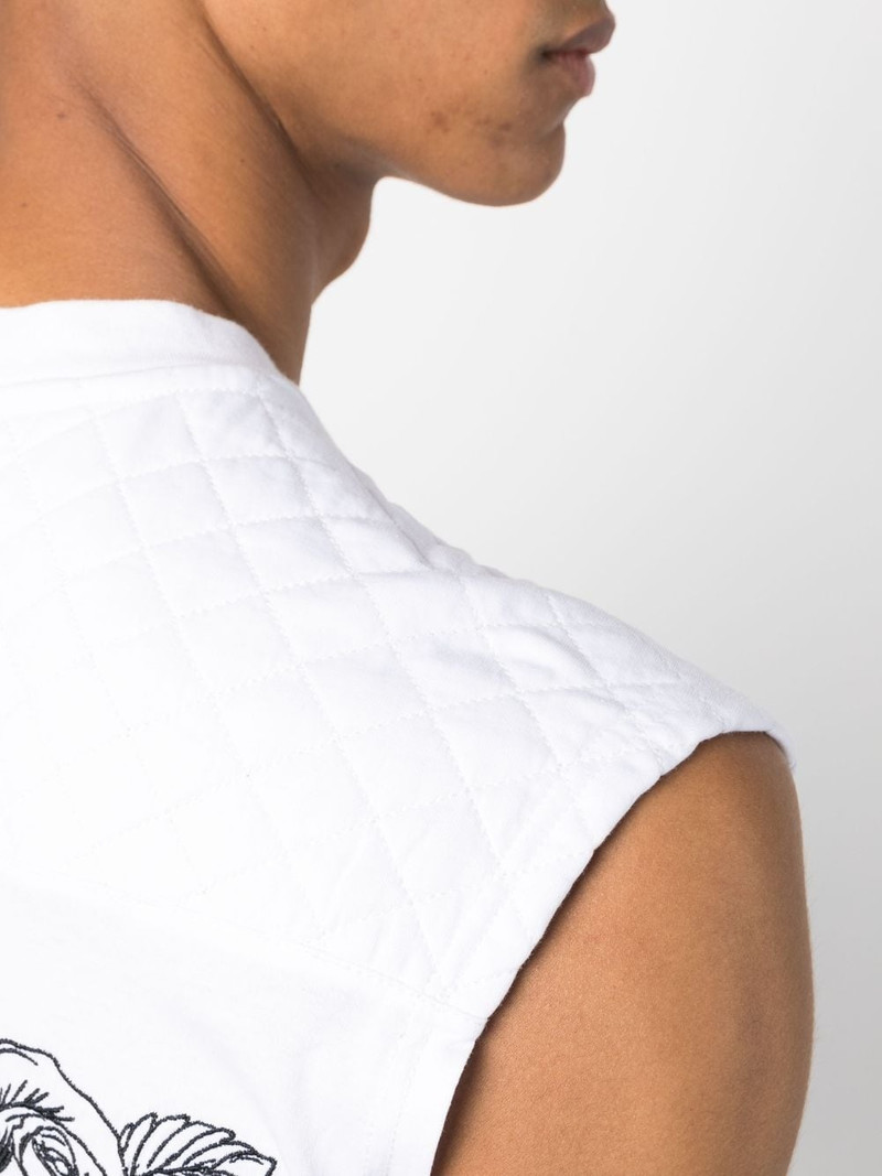 logo-patch sleeveless T-shirt 5