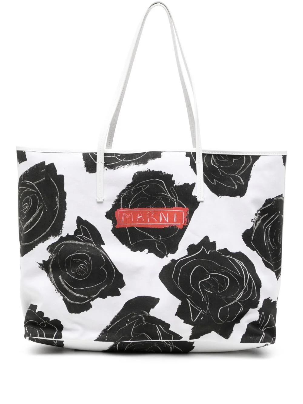 large floral-printed tote bag - 1