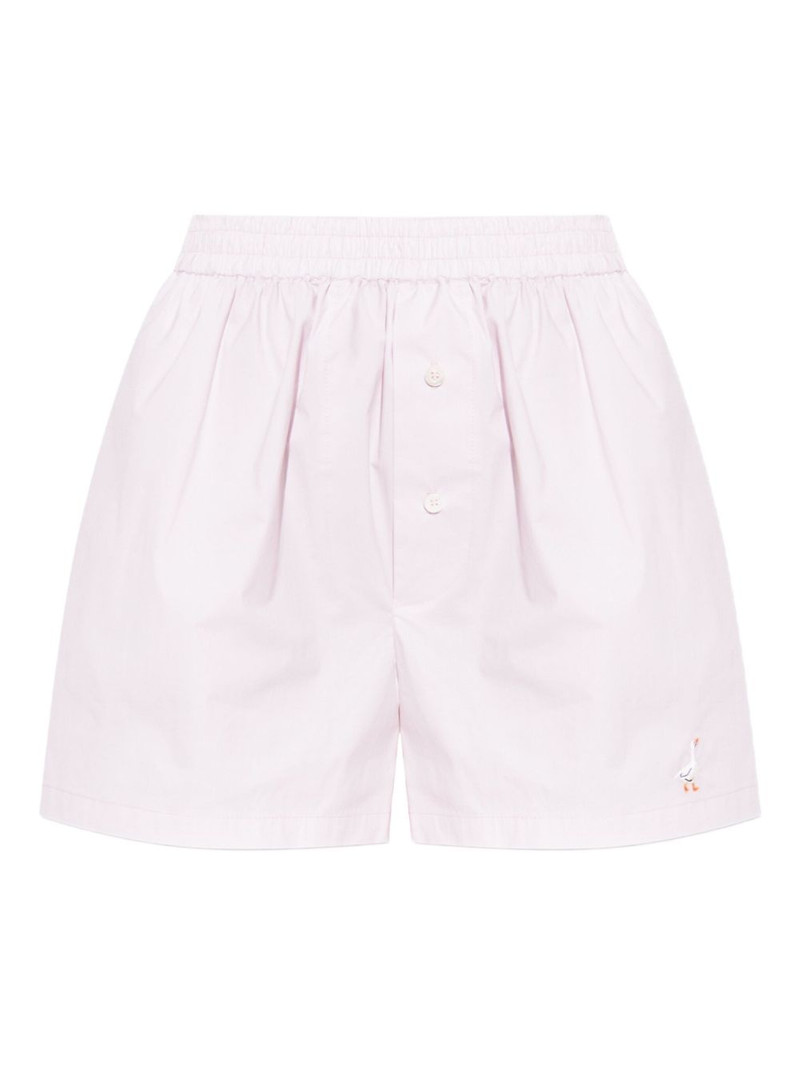 goose-embroidered shorts 1