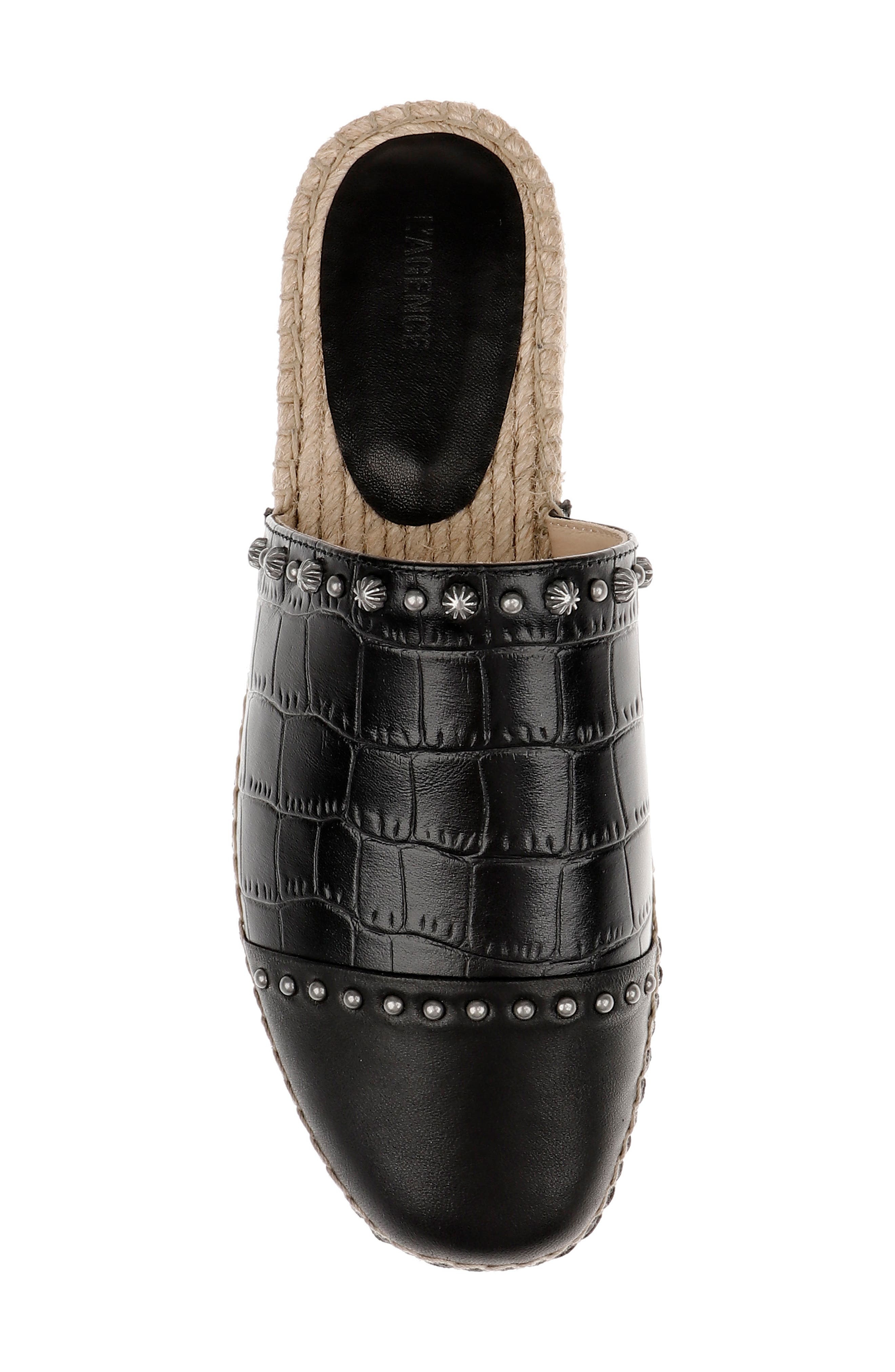 L'AGENCE Helenor Croc Embossed Mule in Black Croco Embossed at Nordstrom - 5