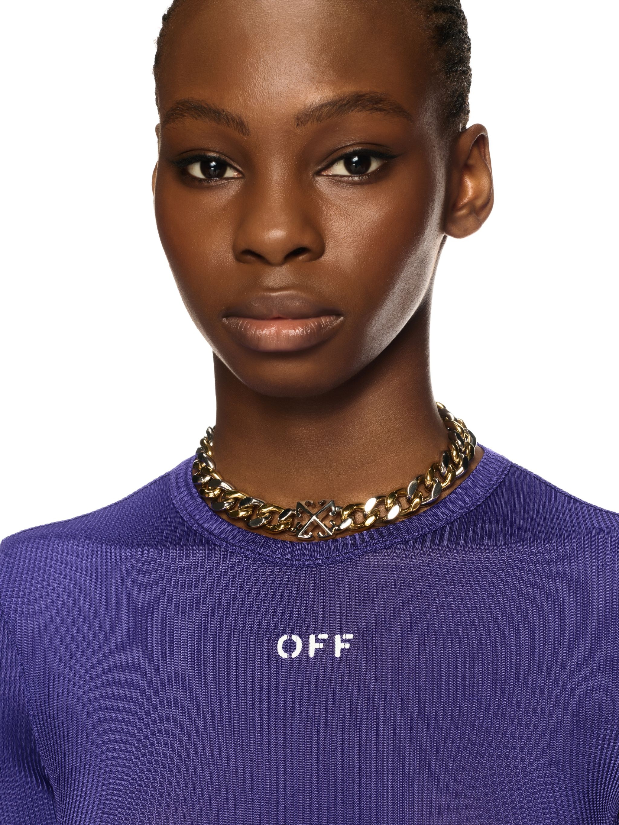 Violet Ribbed Long-sleeved Top - 5