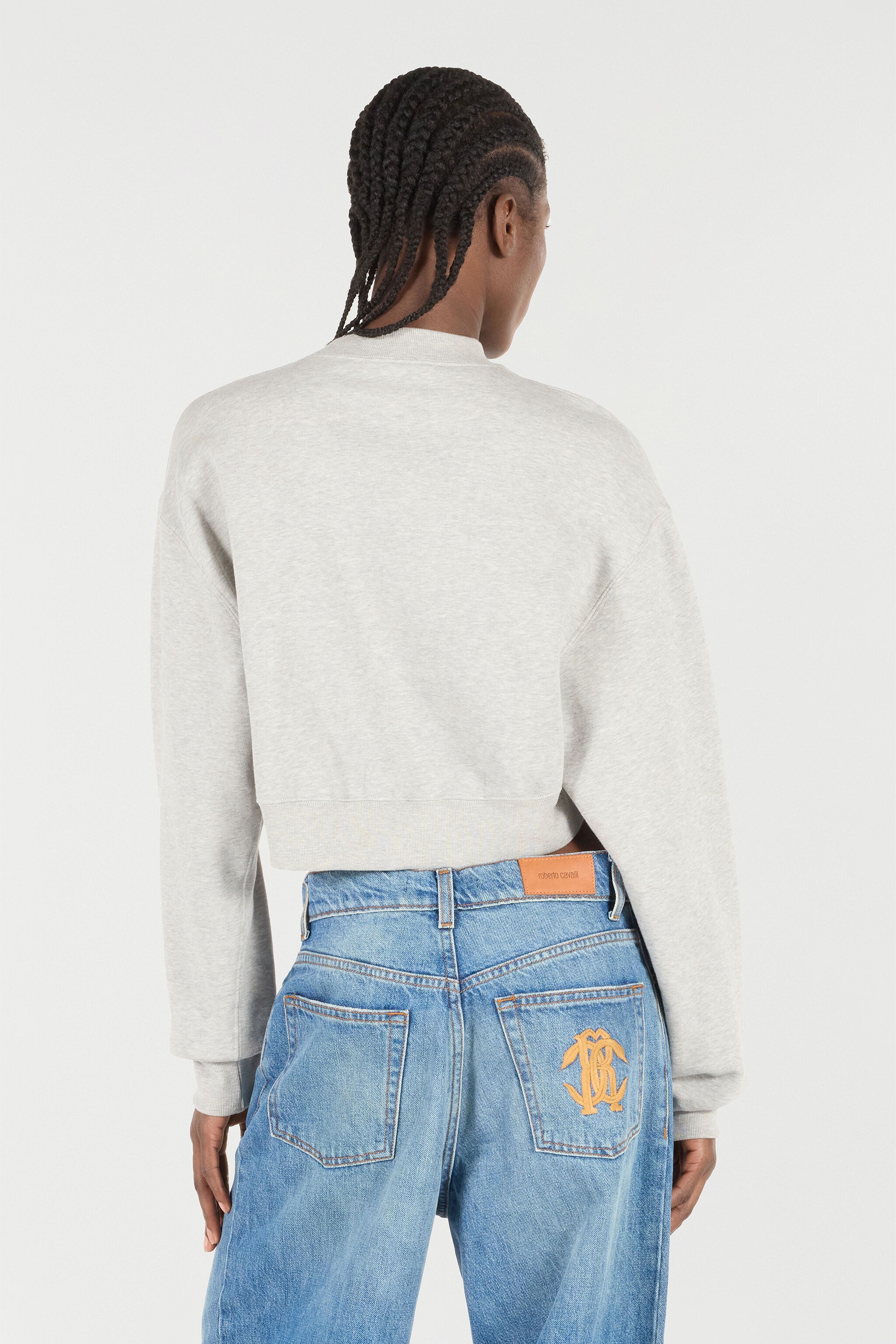 Cropped Sweatshirt with Mirror Snake Monogram - 4