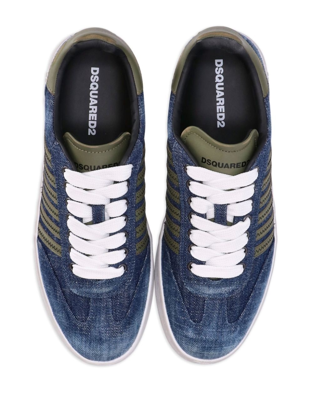 denim lace-up sneakers - 4