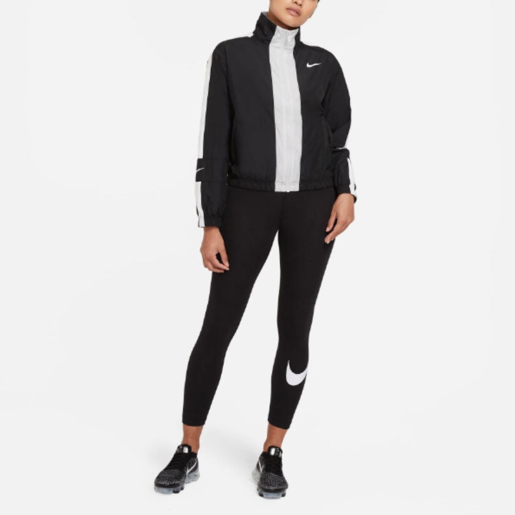 (WMNS) Nike Sportswear Repel Contrasting Colors Loose Woven Jacket Autumn Black CZ8801-010 - 4