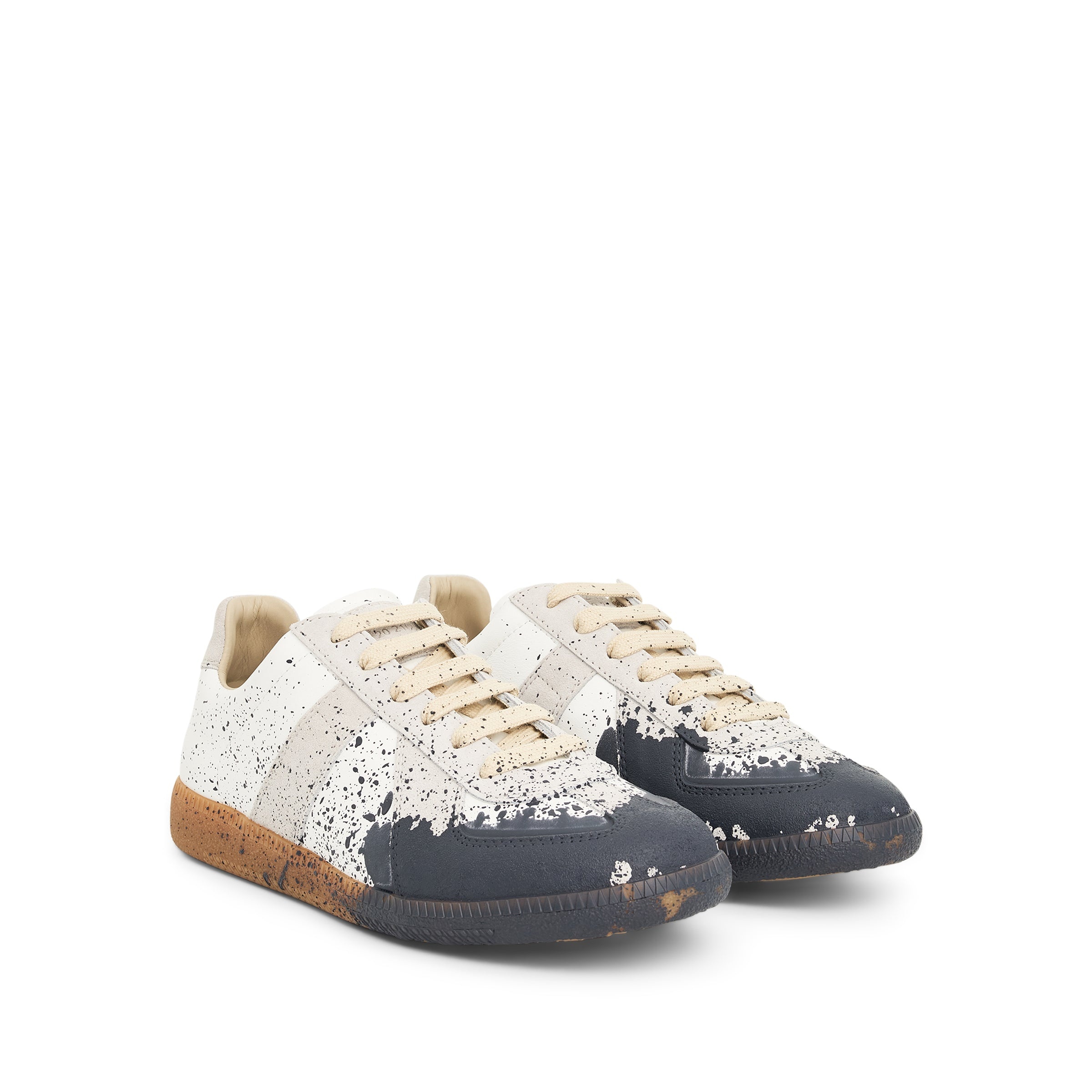 Replica Paint Drop Sneaker in White/Pewter - 2