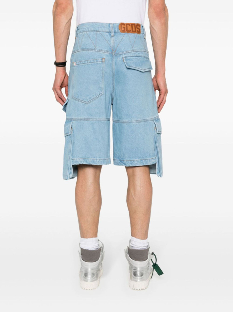logo-plaque denim shorts 4