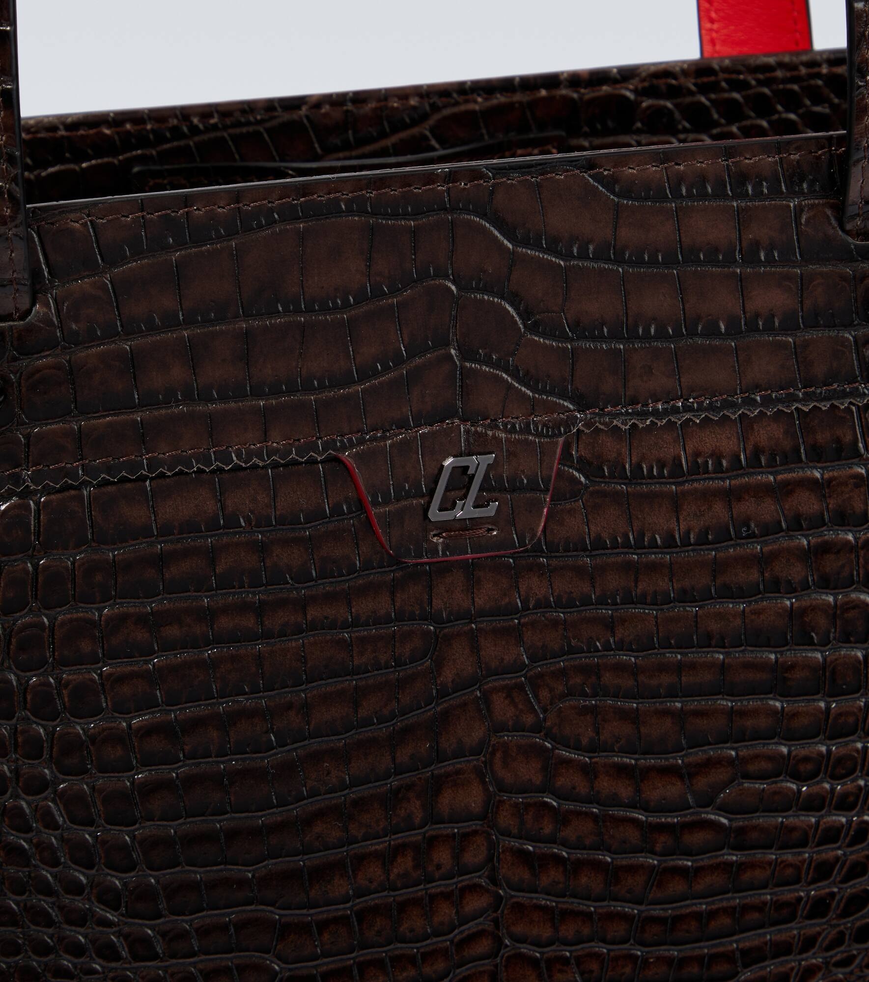 Croc-effect leather tote - 6