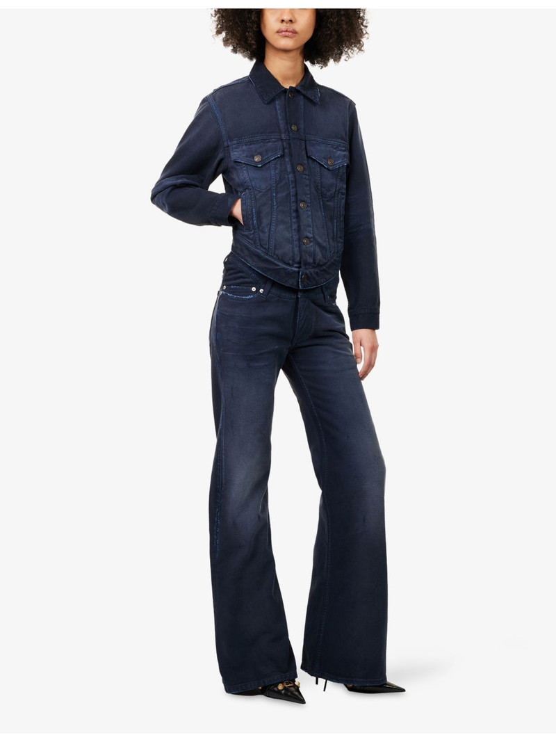 BALENCIAGA Curved-Waistband Wide-Leg Denim Jeans outlook
