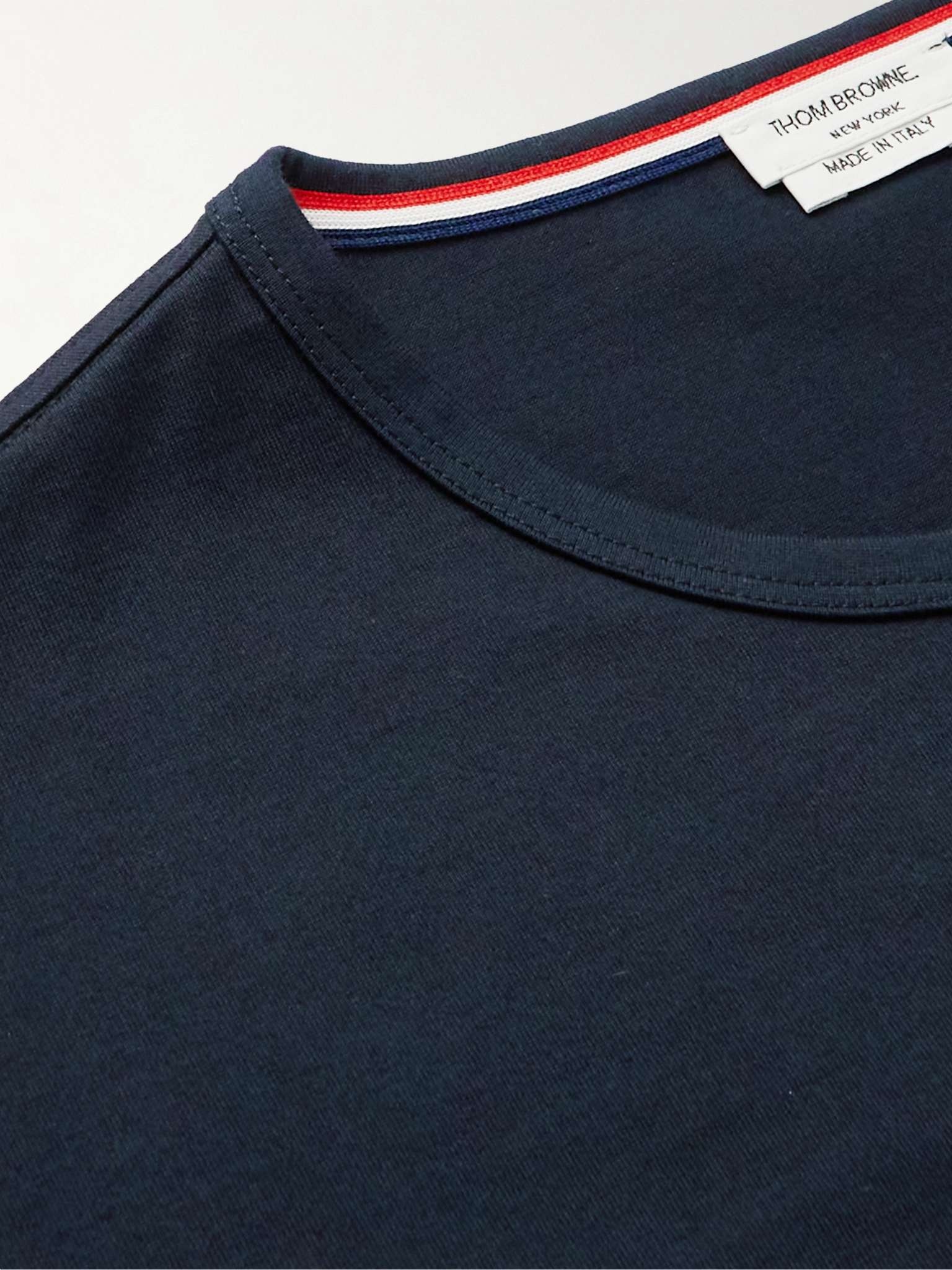 Slim-Fit Grosgrain-Trimmed Cotton-Jersey T-Shirt - 5