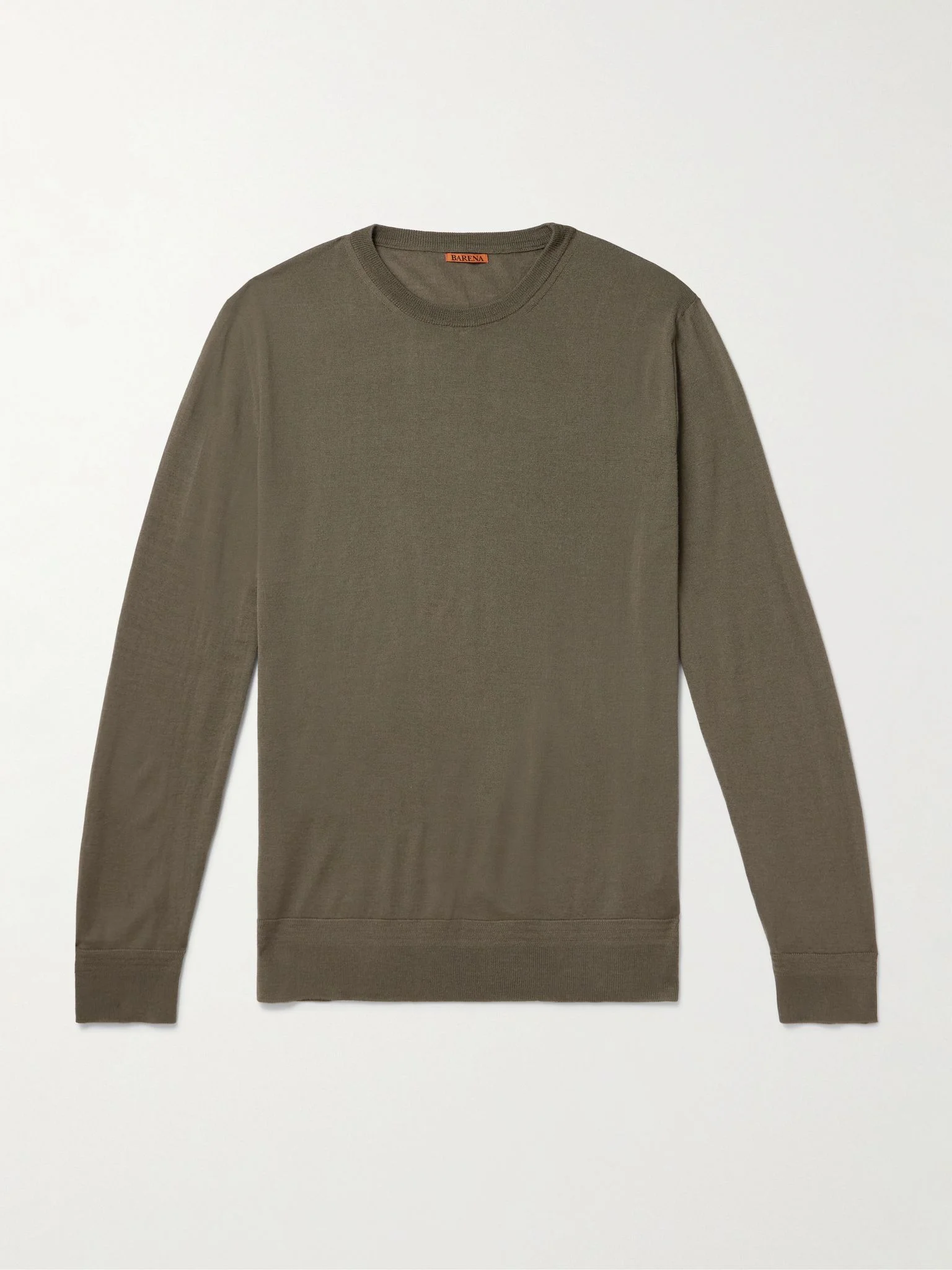 Ato Slim-Fit Merino Wool Sweater Green - 1