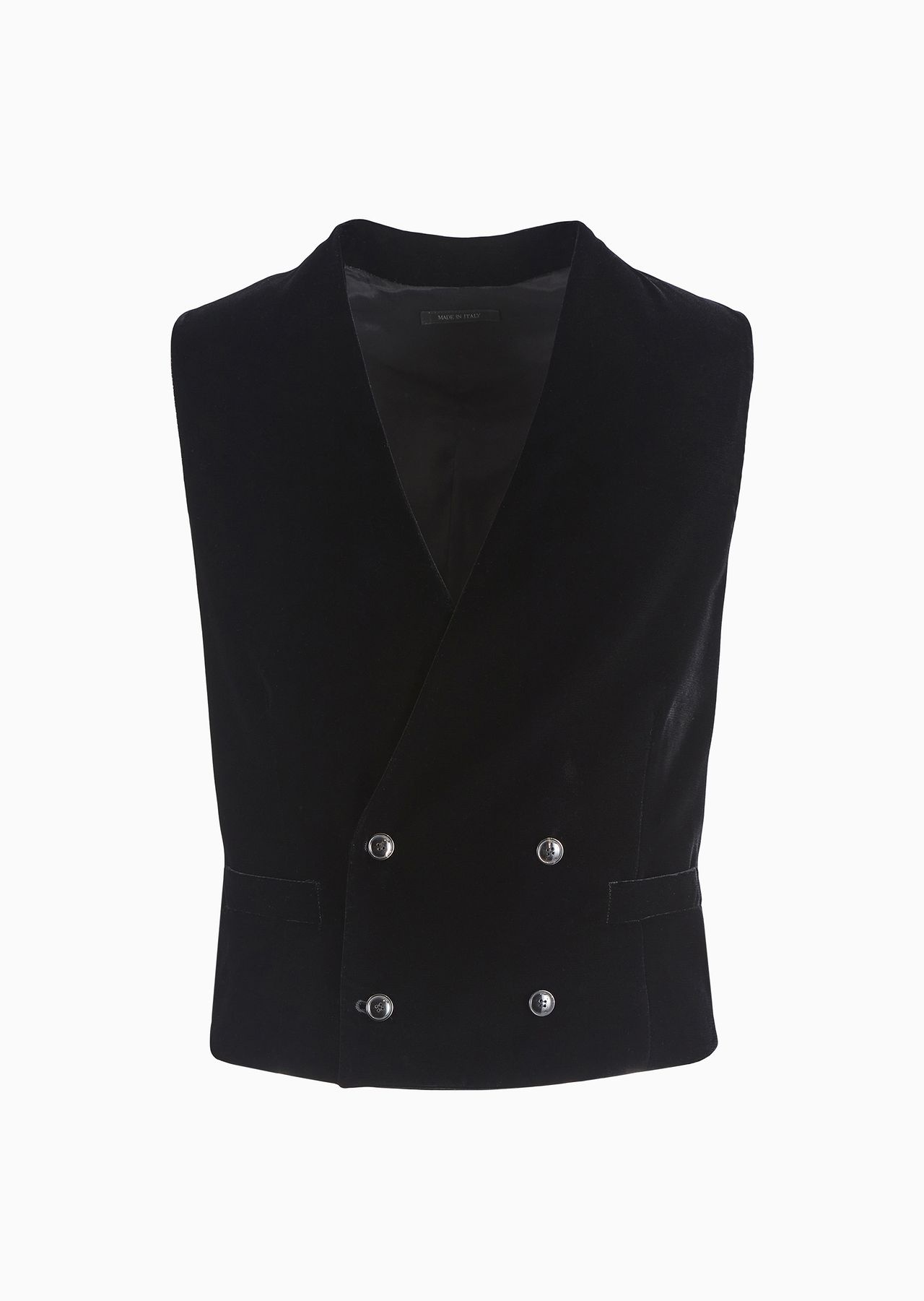 Double-breasted waistcoat in velvet - 1