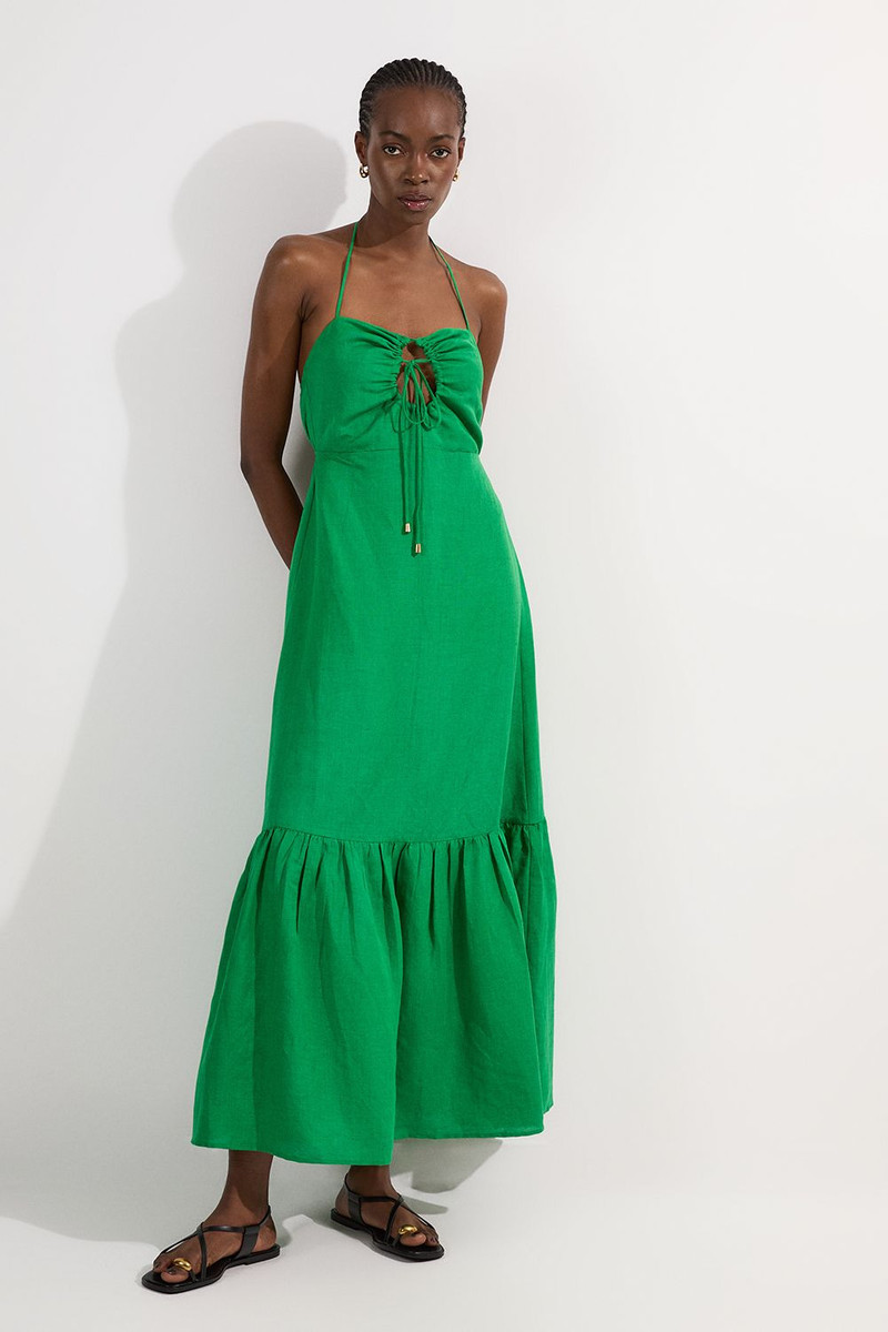Viscose Linen Woven Maxi Beach Dress 1
