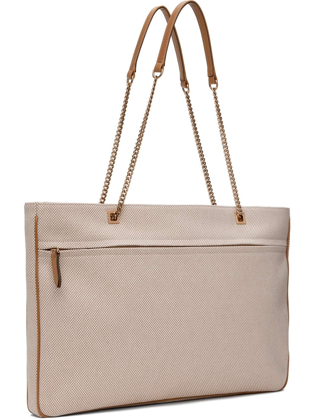 Beige Viva Superstar Large Canvas Shopping Tote - 3