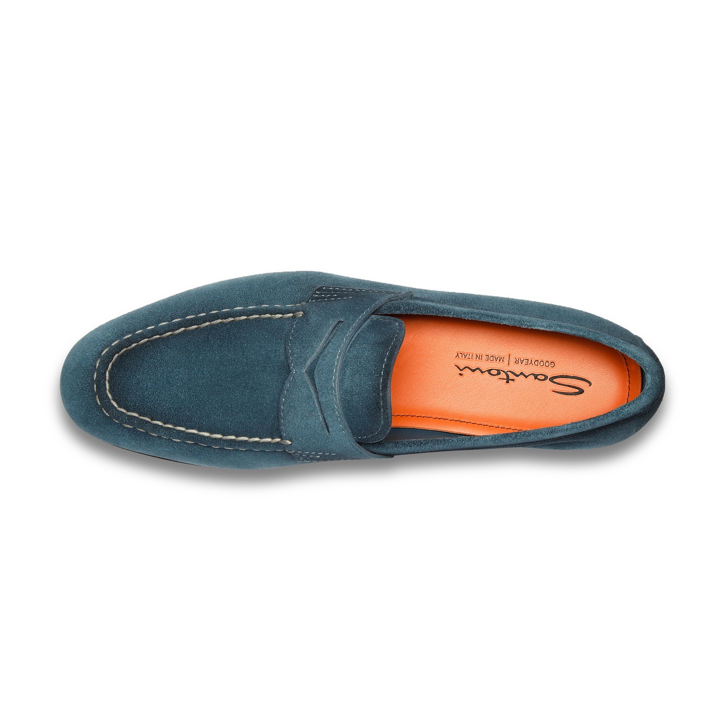 Men's blue suede penny loafer - 5