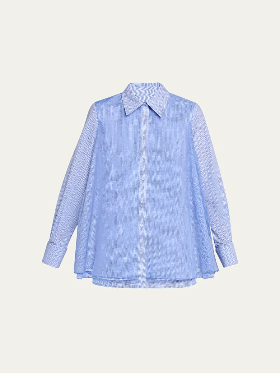 Vaughn Frothy Layered Button-Down Shirt - 1