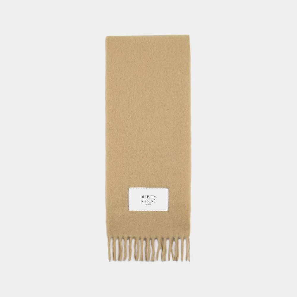 スカーフ Baby Scarf - Maison Kitsune - Wool - Brown Maison Kitsuné BABY ALPACA WOOL SCARF BROWN | miinto