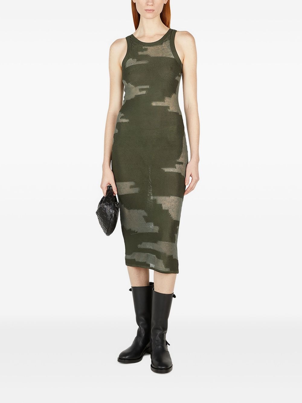 abstract-print midi dress - 2