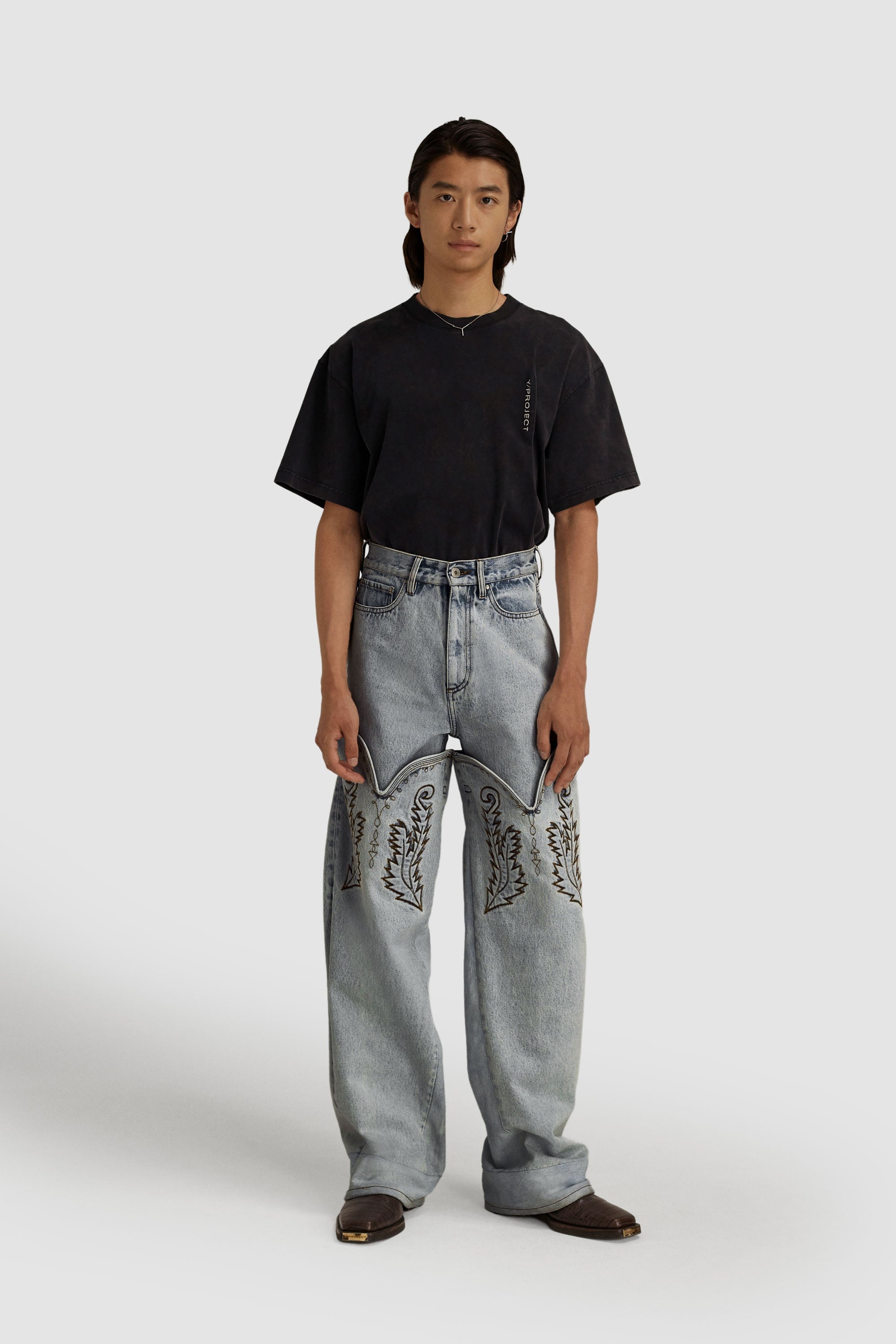 yproject cowboy cuff jeans デニム総丈約110cm - パンツ