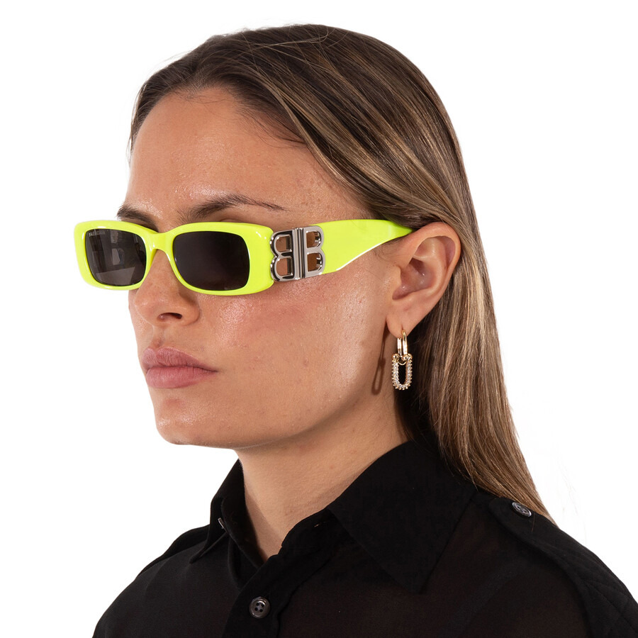 Balenciaga Grey Rectangular Ladies Sunglasses BB0096S 008 51 - 2