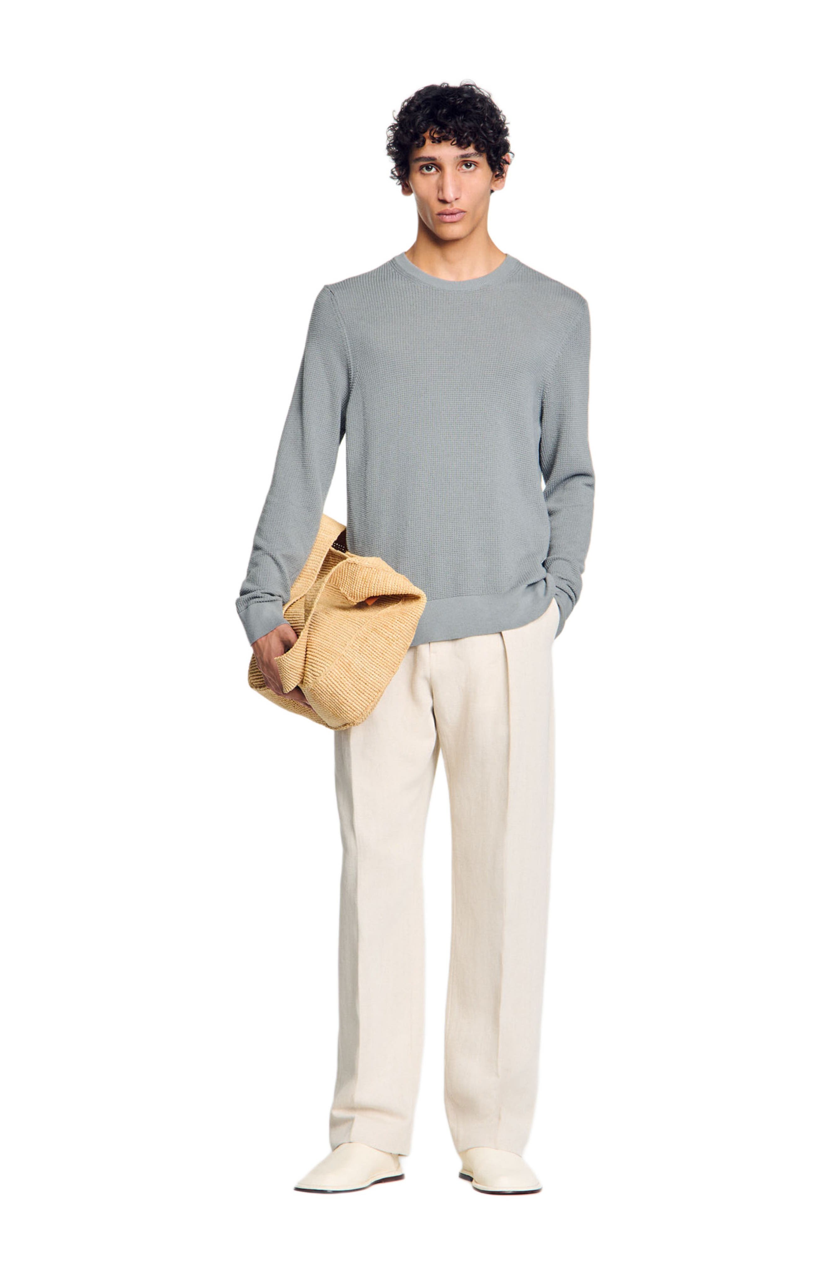 SANDRO Textured knit sweater in Lime at Nordstrom - 6