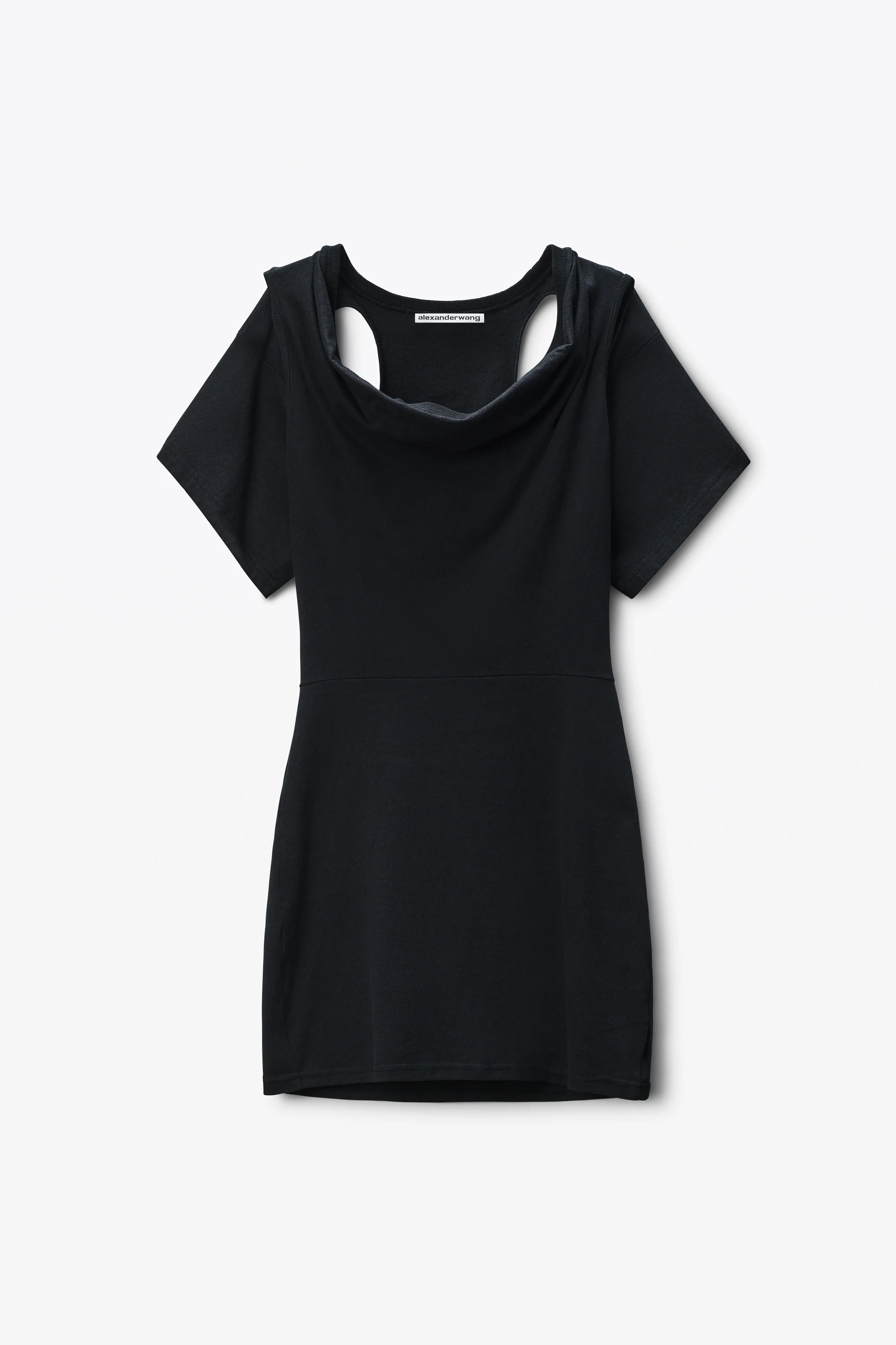 black deconstructed minidress - 1