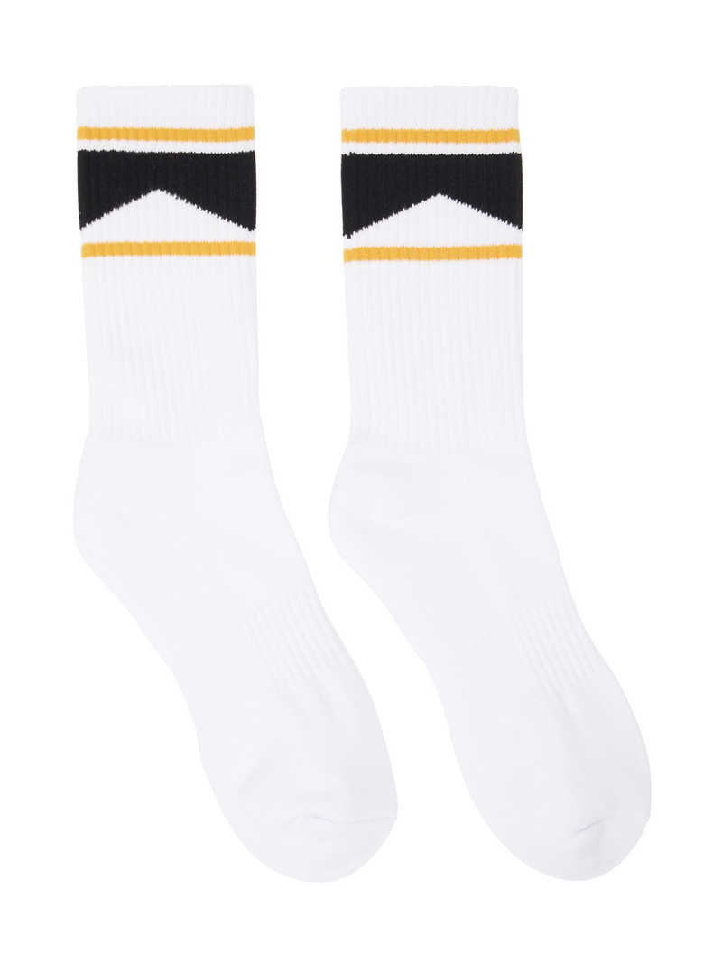 SSENSE Exclusive White Chevron Logo Socks 1