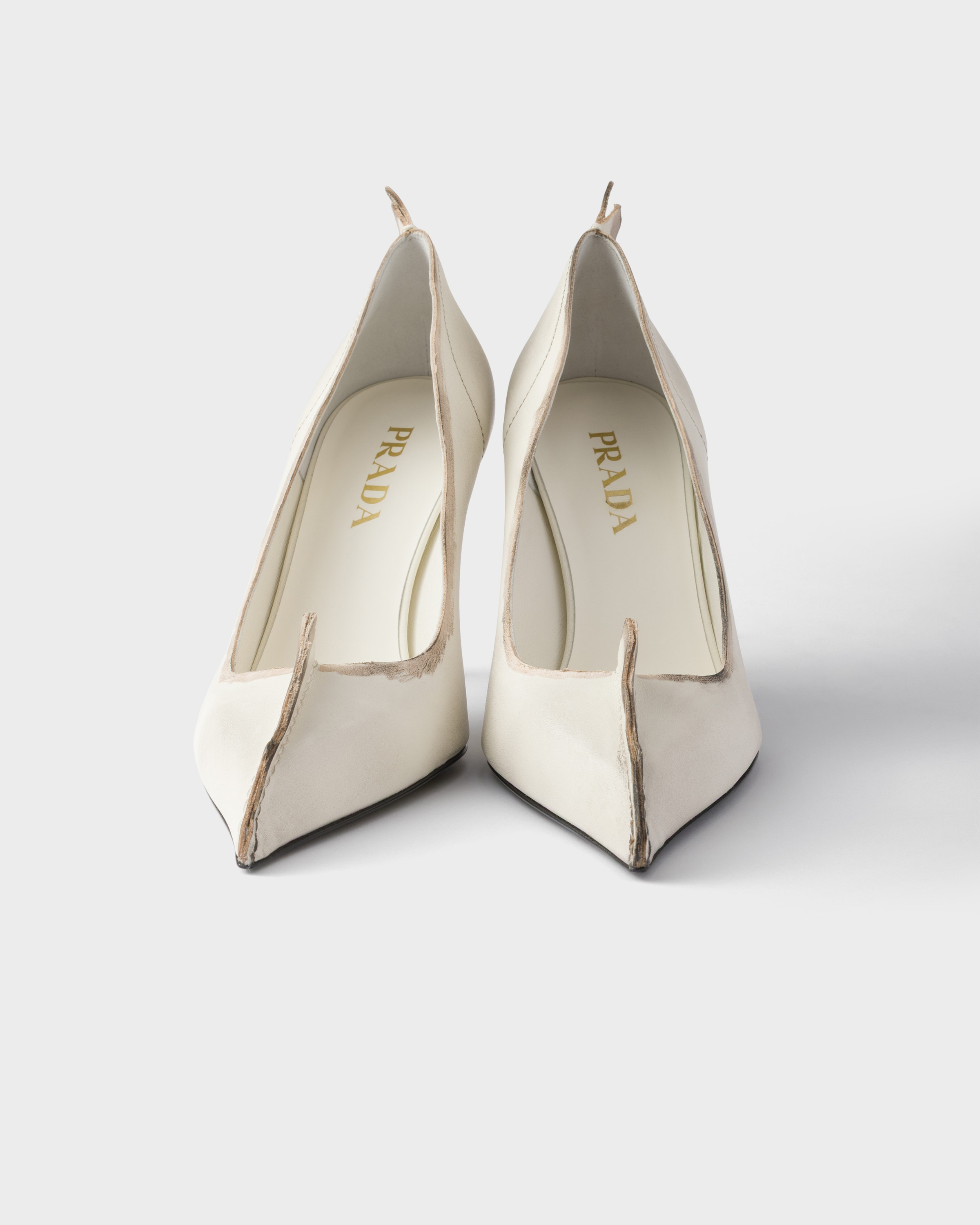 Antiqued leather pumps - 7