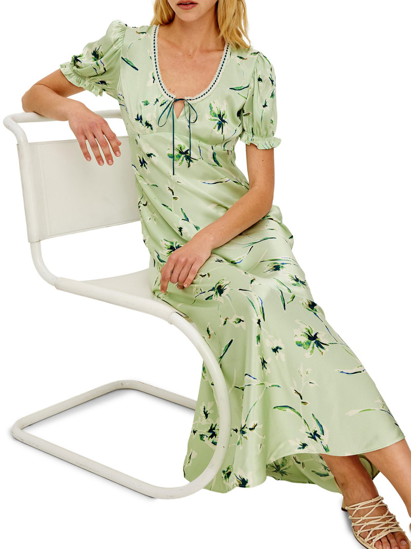 Women's Allison Floral Scoopneck Maxi Dress - Mint Linnea 7