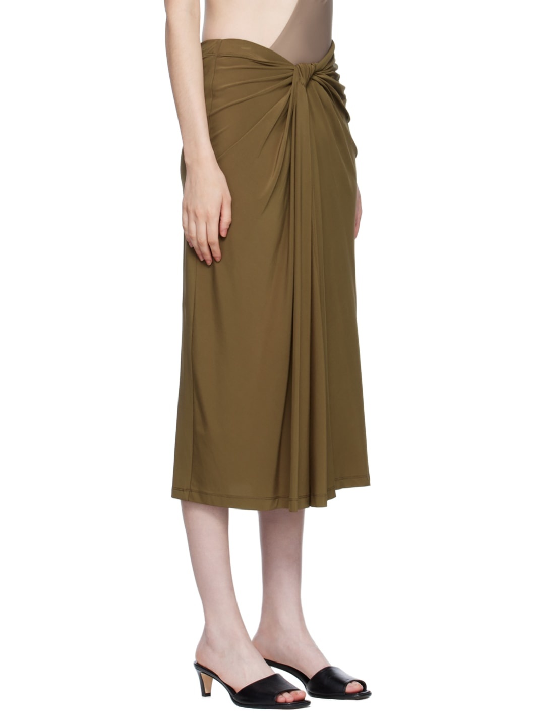 SSENSE Exclusive Brown Knotted Midi Skirt - 2