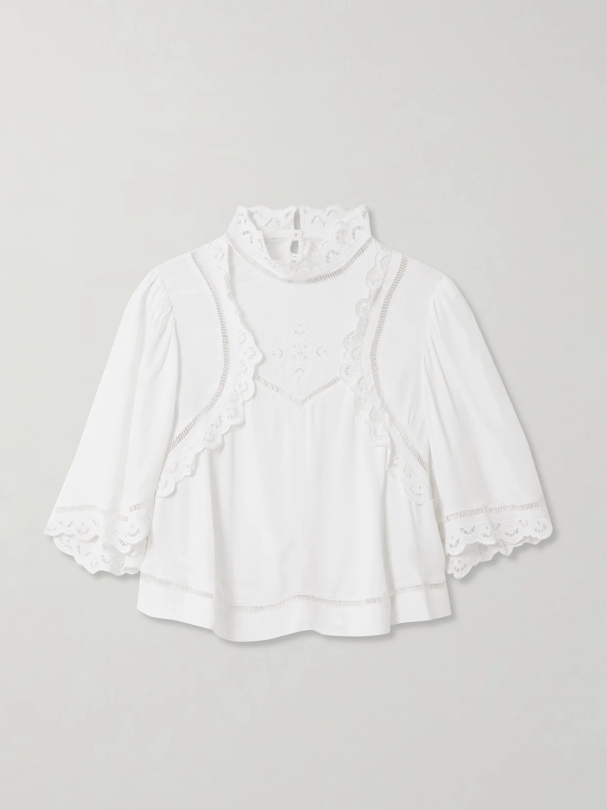 Frany Broderie Anglaise Crepe Blouse - 1