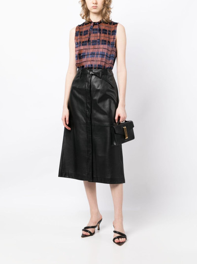 3.1 Phillip Lim Hester checkered satin top outlook