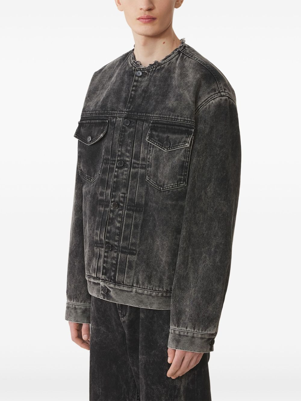 acid-wash cotton jacket - 3
