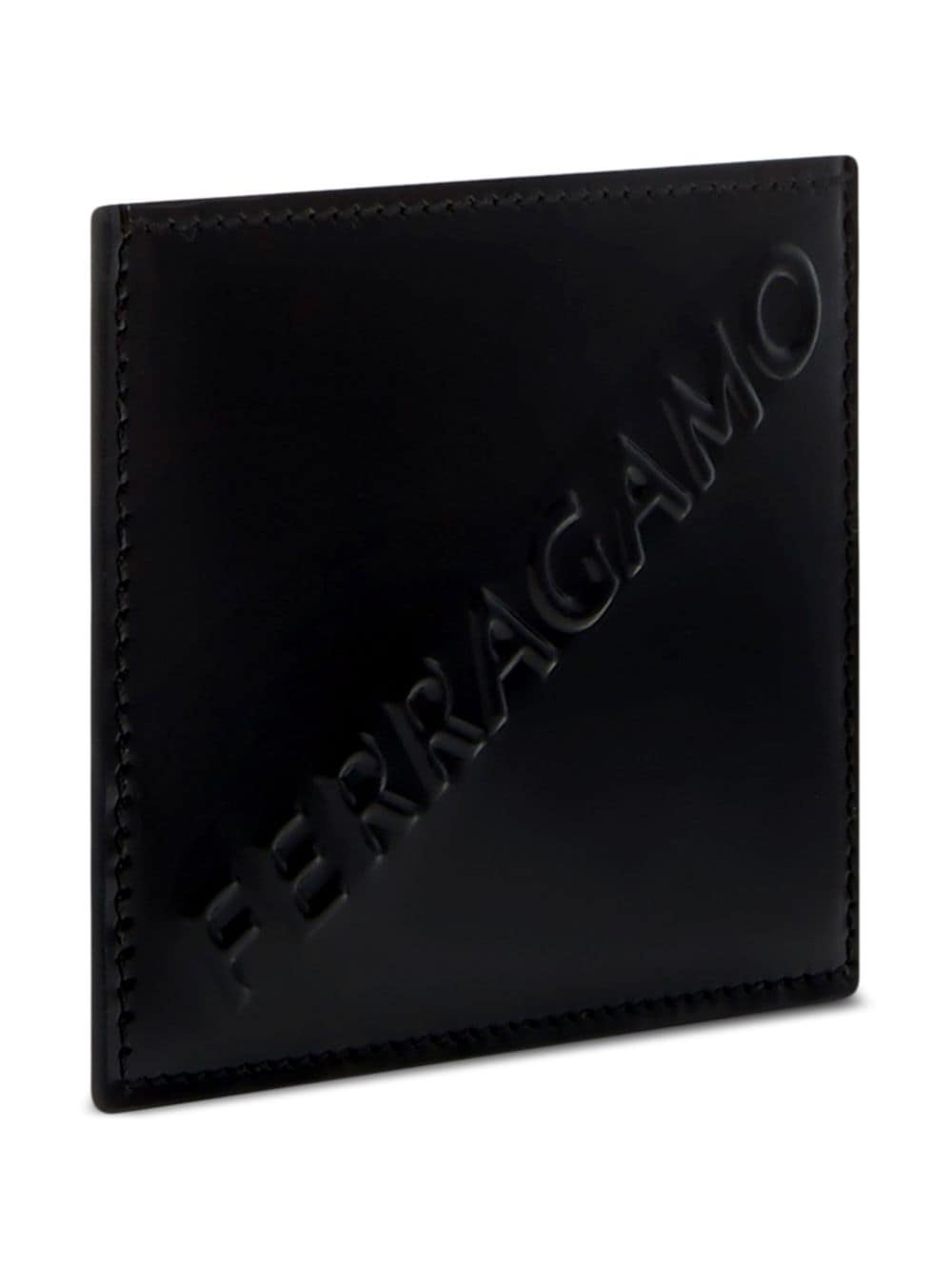 logo-embossed leather cardholder - 3
