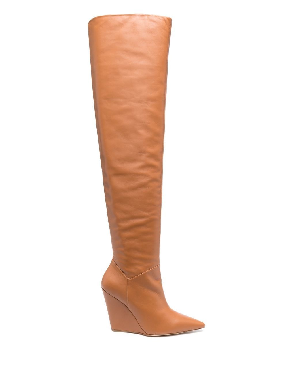 pointed 115mm leather boots - 1