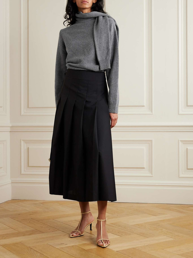 RÓHE Scarf-detailed ribbed wool and cashmere-blend sweater outlook