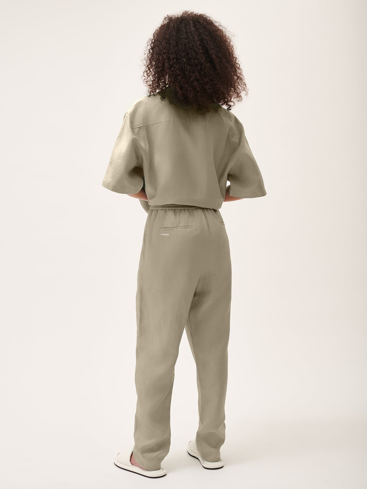Women's DNA Linen Trousers - Cliff Beige - 3