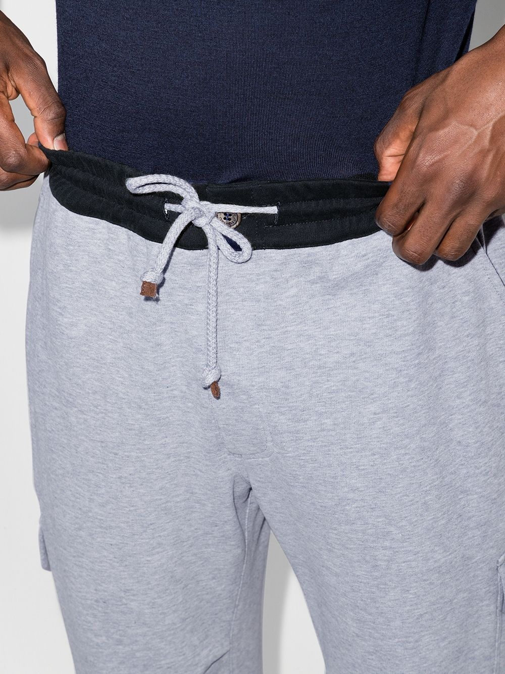 tapered drawstring track pants - 4